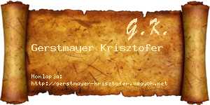 Gerstmayer Krisztofer névjegykártya